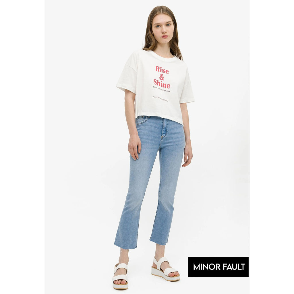 (Minor Fault) Cropped Flare Jeans | Montivo Pakistan