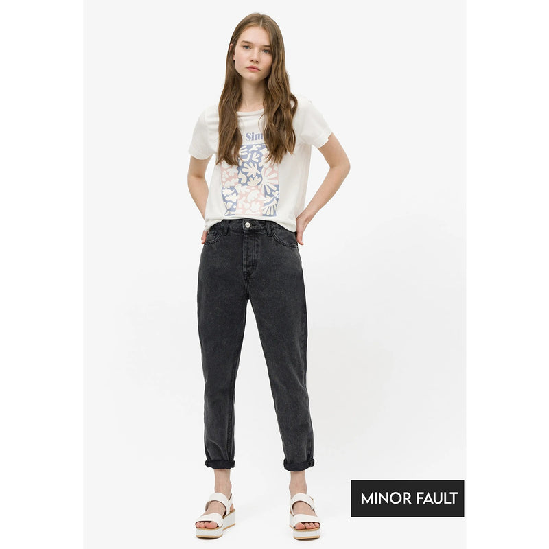 (Minor Fault) Charcoal Mom Fit Jeans | Montivo Pakistan
