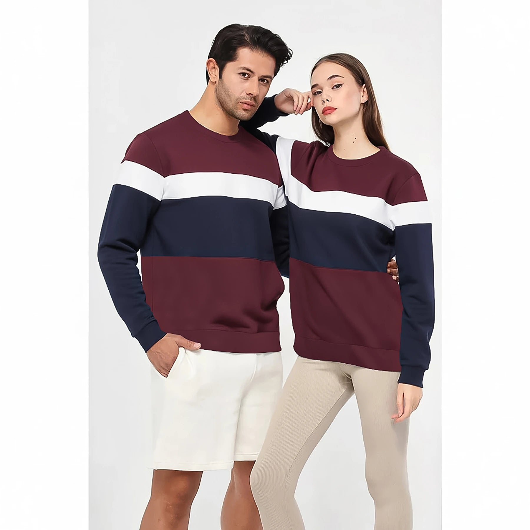 TX Colour Block Burgundy Sweatshirt | Montivo Pakistan