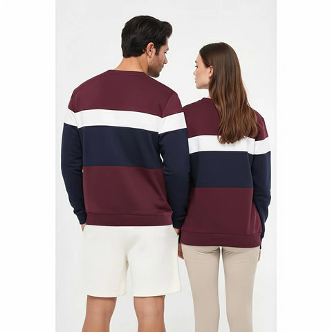 TX Colour Block Burgundy Sweatshirt | Montivo Pakistan