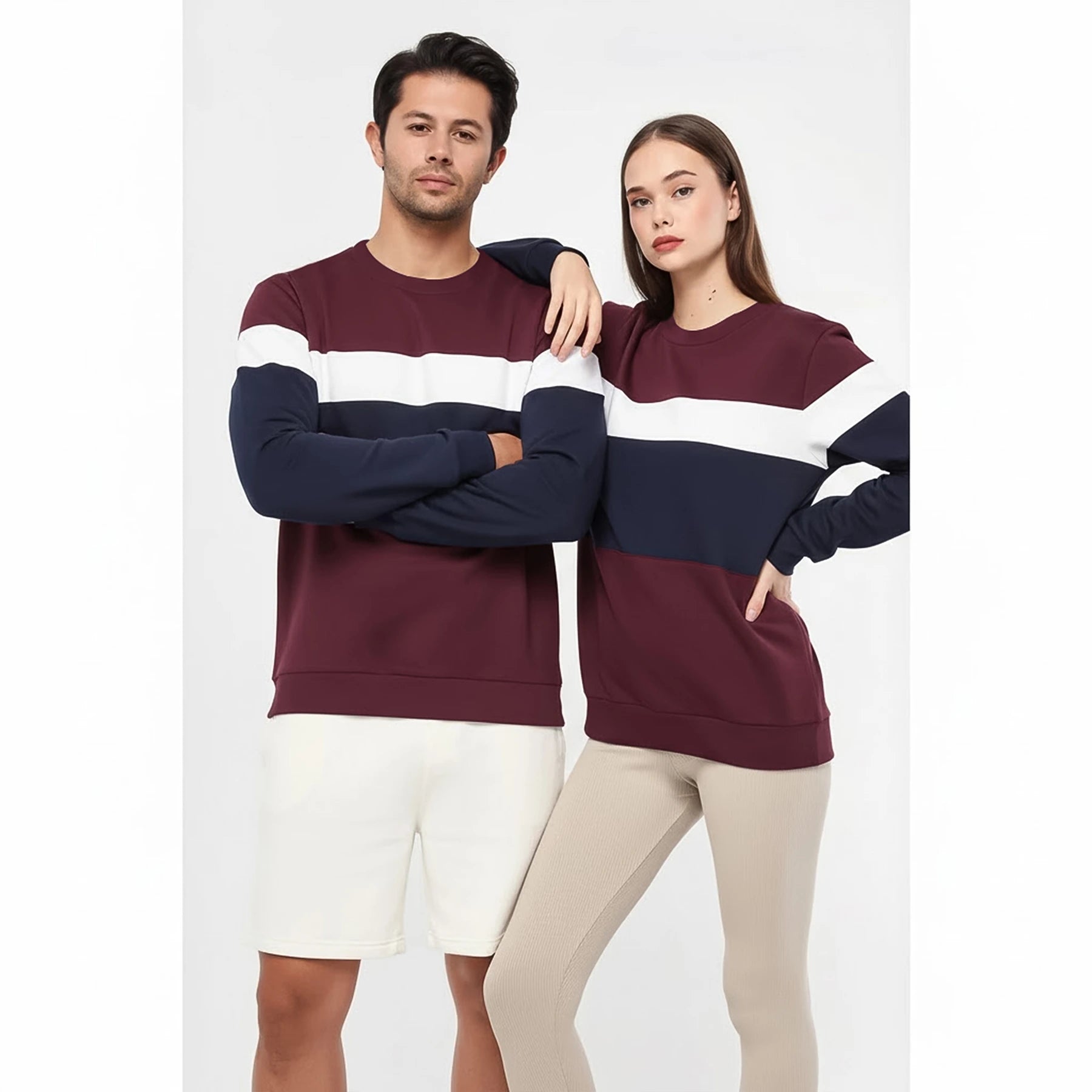 TX Colour Block Burgundy Sweatshirt | Montivo Pakistan