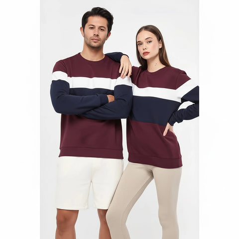 TX Colour Block Burgundy Sweatshirt | Montivo Pakistan