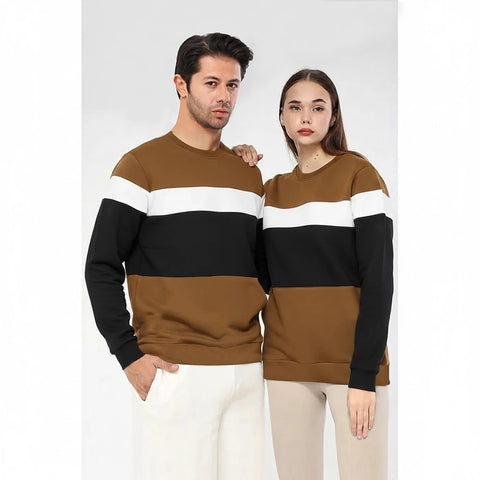 TX Colour Block Khaki Sweatshirt | Montivo Pakistan