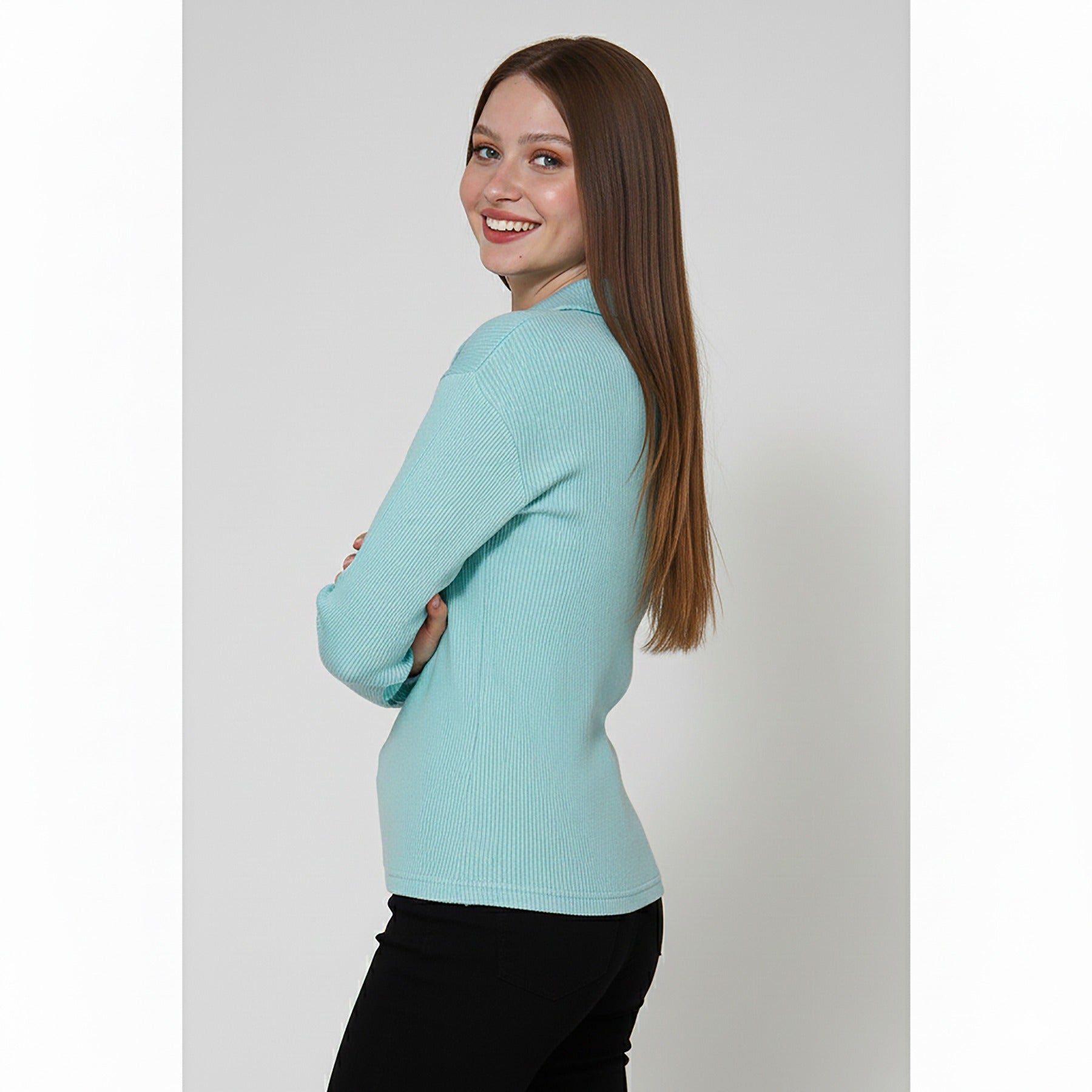 Aqua Polo Ribbed Sweatshirt | Montivo Pakistan