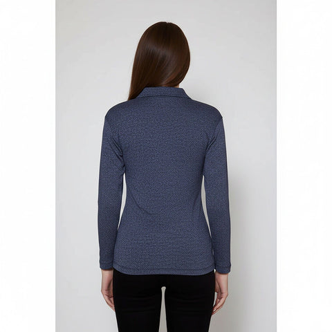 Blue Melange Polo Sweatshirt | Montivo Pakistan