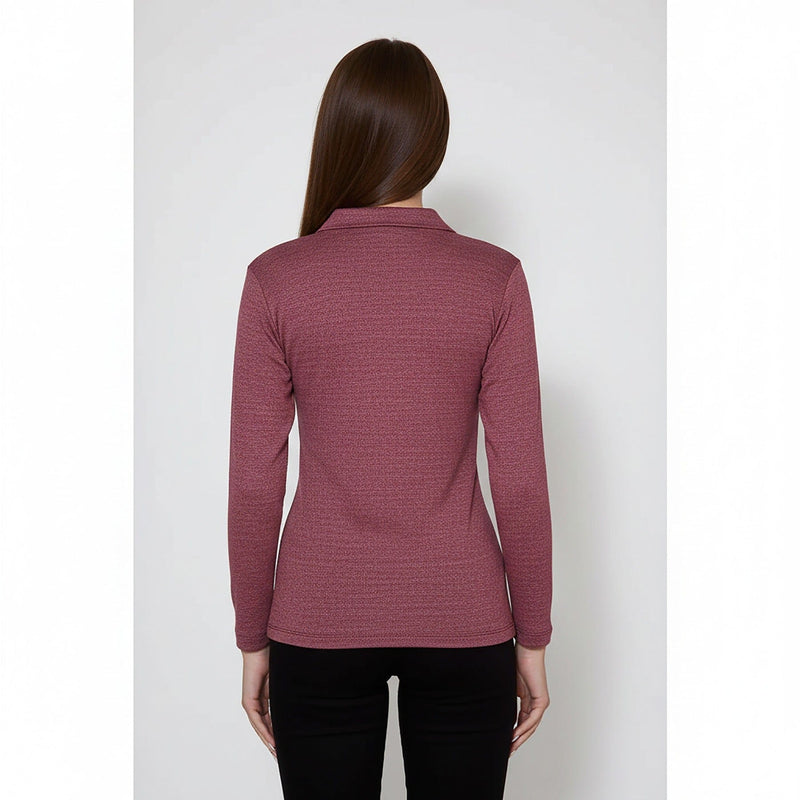 Rose Melange Polo Sweatshirt | Montivo Pakistan
