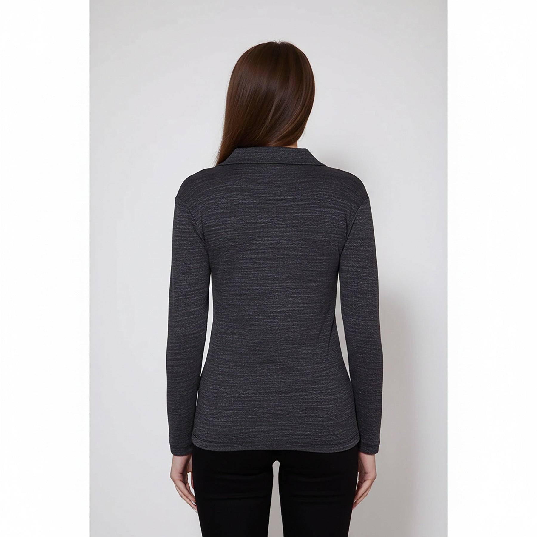 Charcoal Melange Polo Sweatshirt | Montivo Pakistan