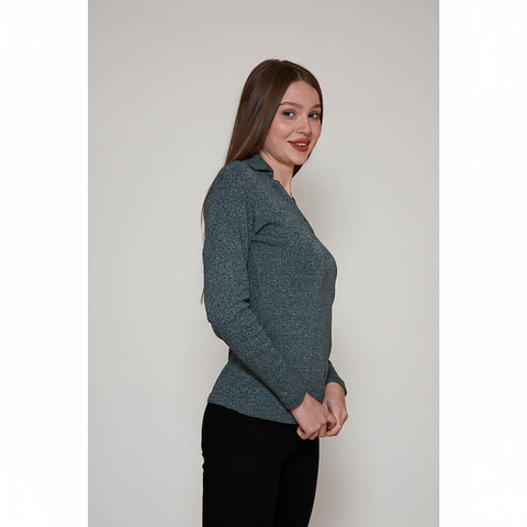 Green Melange Polo Sweatshirt | Montivo Pakistan