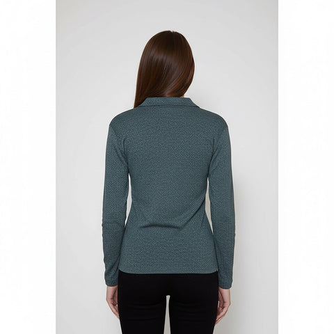 Green Melange Polo Sweatshirt | Montivo Pakistan