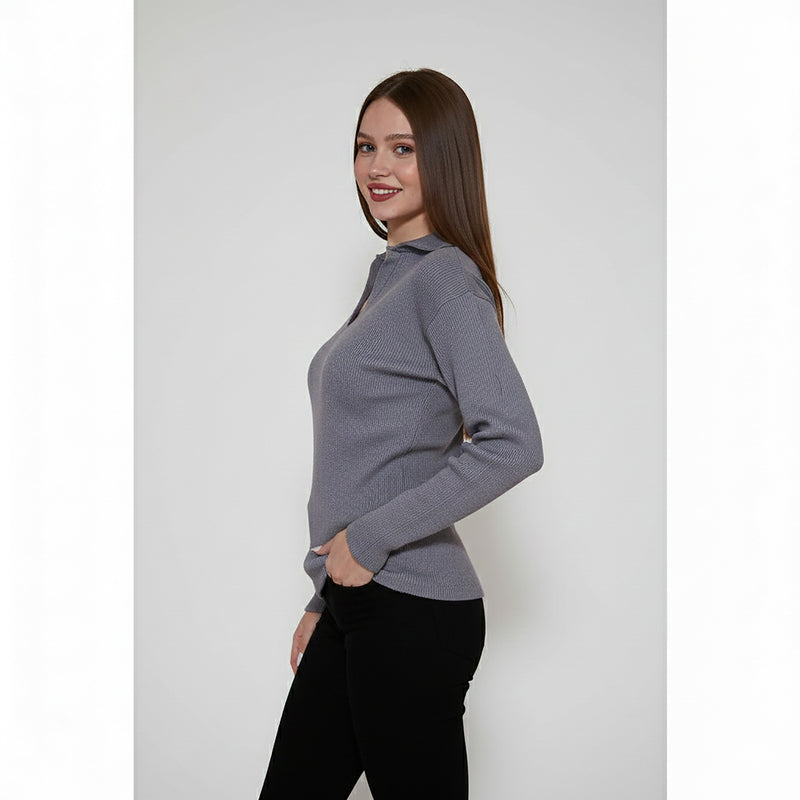 Anchor Ribbed Polo Sweatshirt | Montivo Pakistan