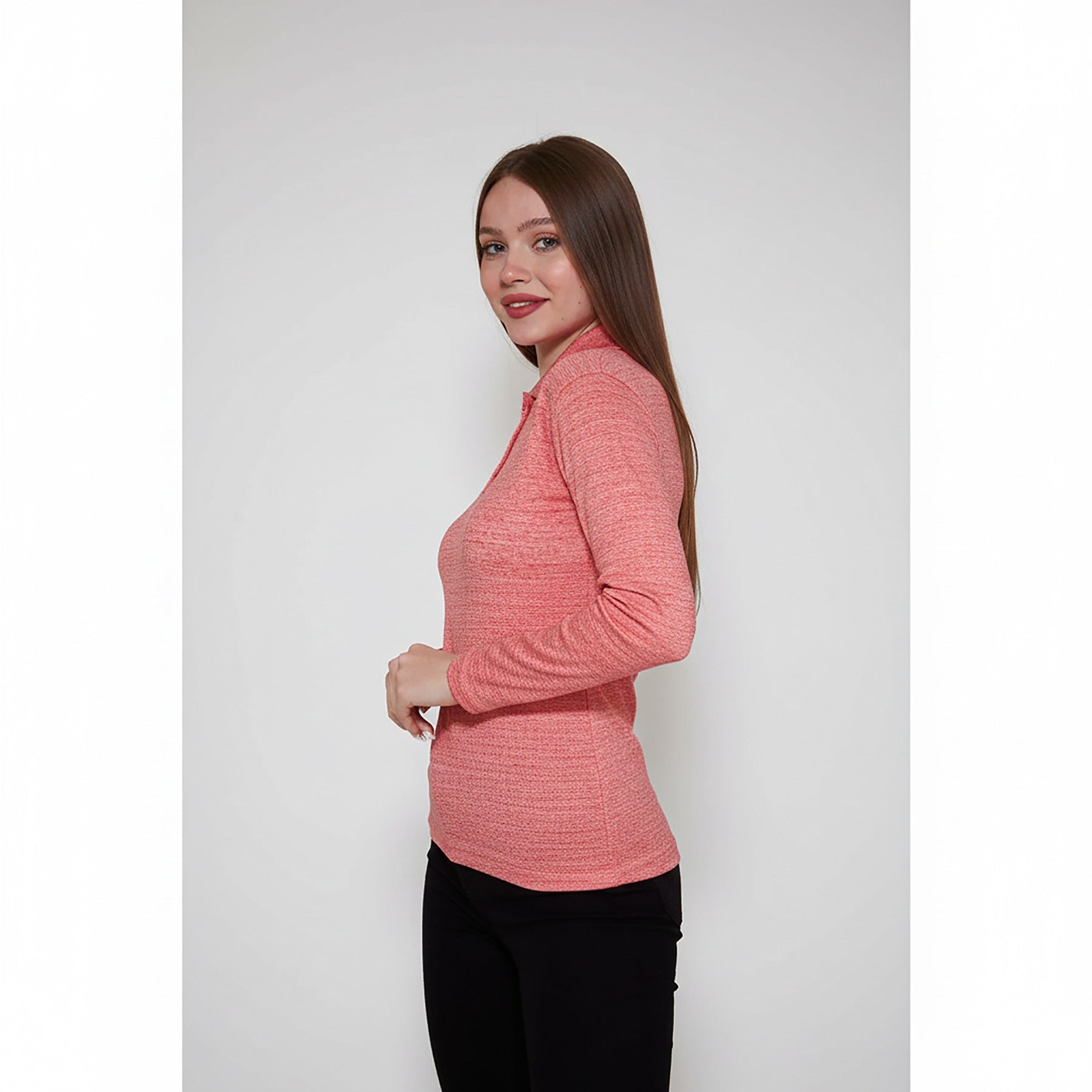 Orange Melange Polo Sweatshirt | Montivo Pakistan