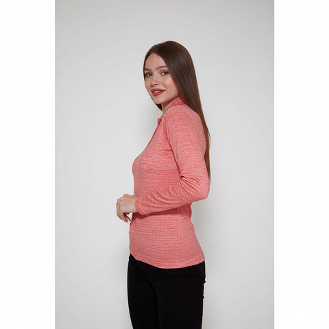 Orange Melange Polo Sweatshirt | Montivo Pakistan