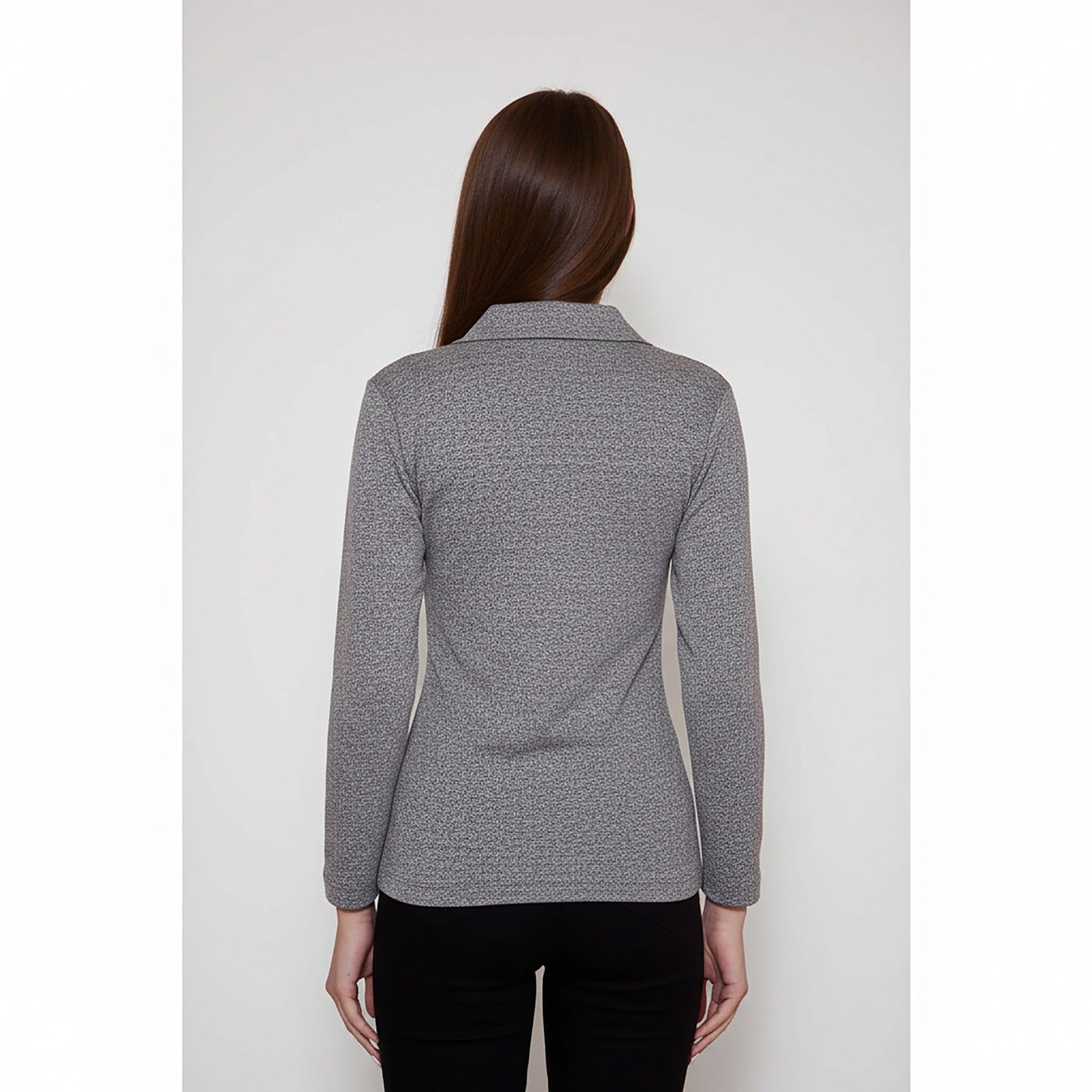 Grey Melange Polo Sweatshirt | Montivo Pakistan