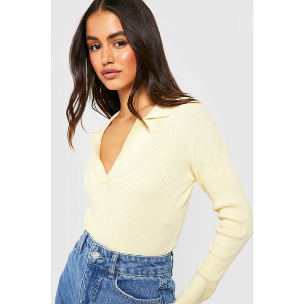 Lemon Ribbed Polo Sweatshirt | Montivo Pakistan