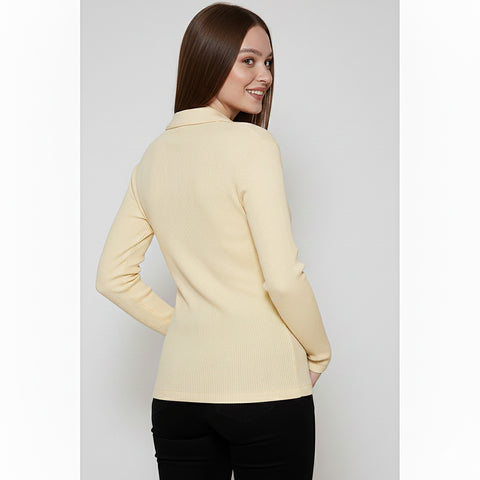 Lemon Ribbed Polo Sweatshirt | Montivo Pakistan