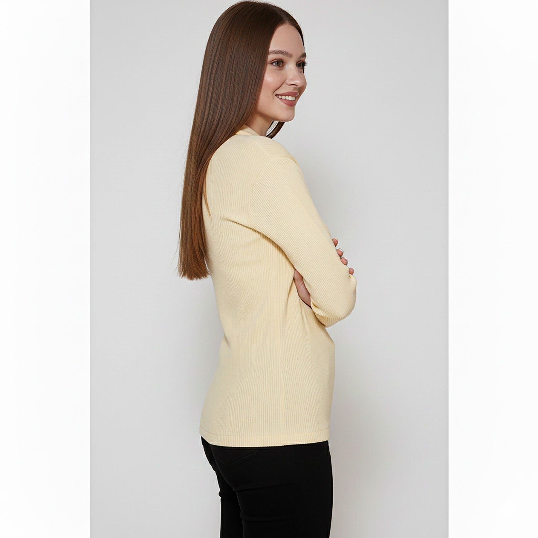 Lemon Ribbed Polo Sweatshirt | Montivo Pakistan