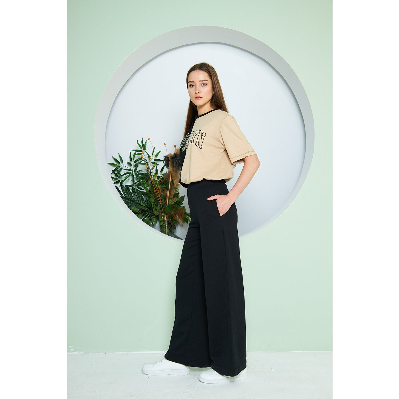 Black Wide Leg Long Trousers | Montivo Pakistan