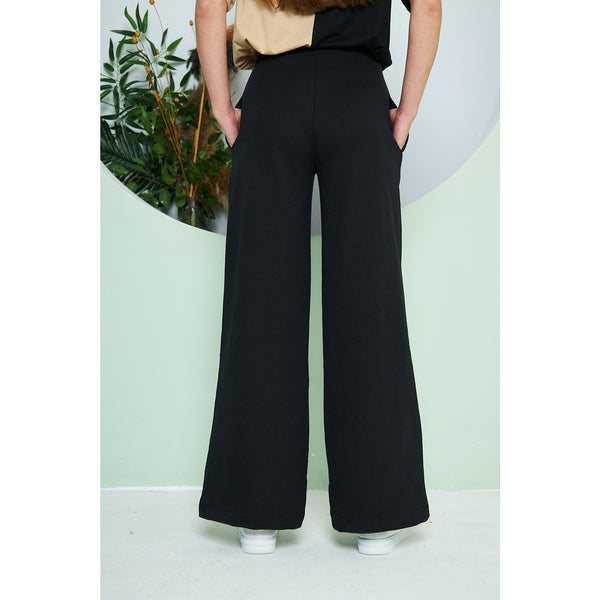 Black Wide Leg Long Trousers | Montivo Pakistan