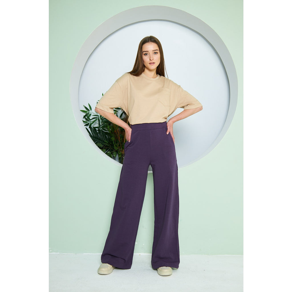 Grey Wide Leg Long Trousers – Montivo