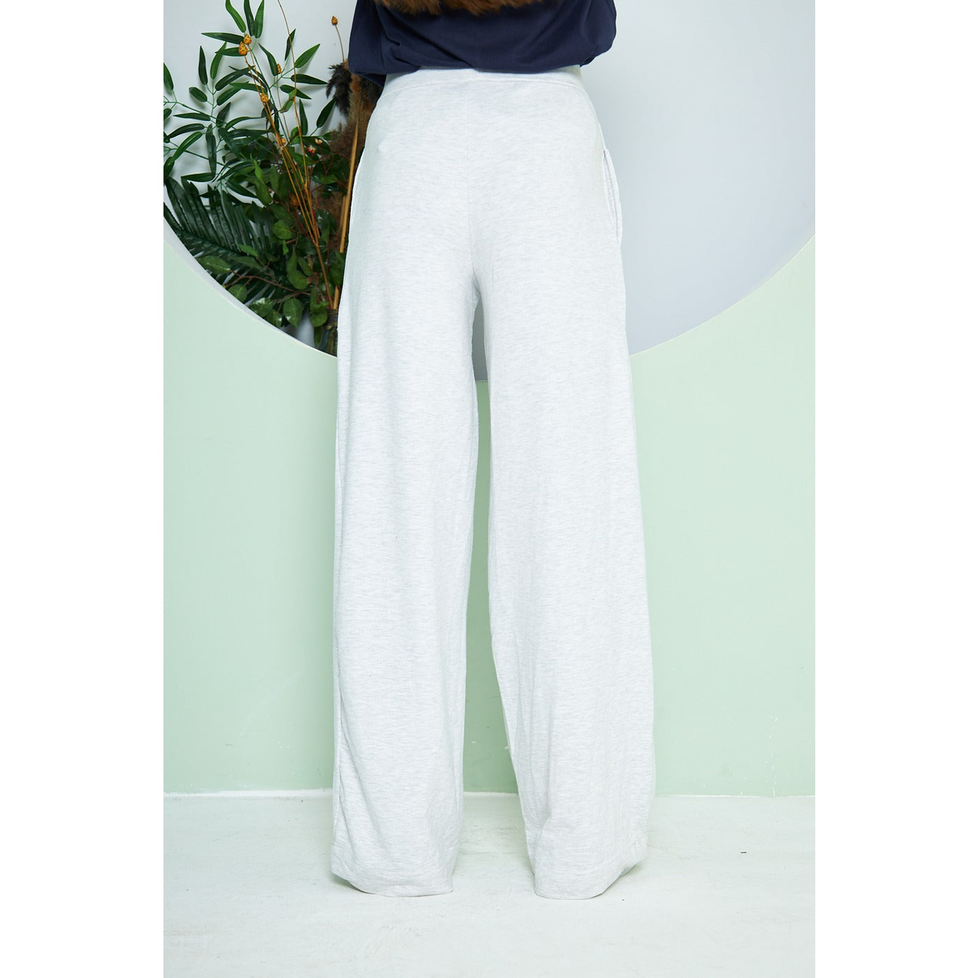 Grey Wide Leg Long Trousers | Montivo Pakistan