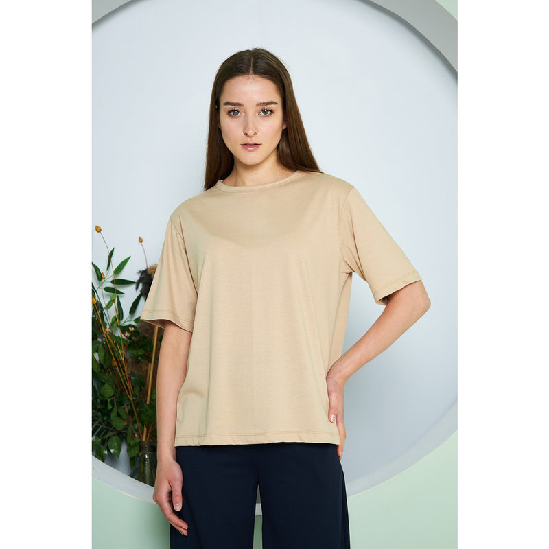 Beige Box Fit Oversized Tee | Montivo Pakistan