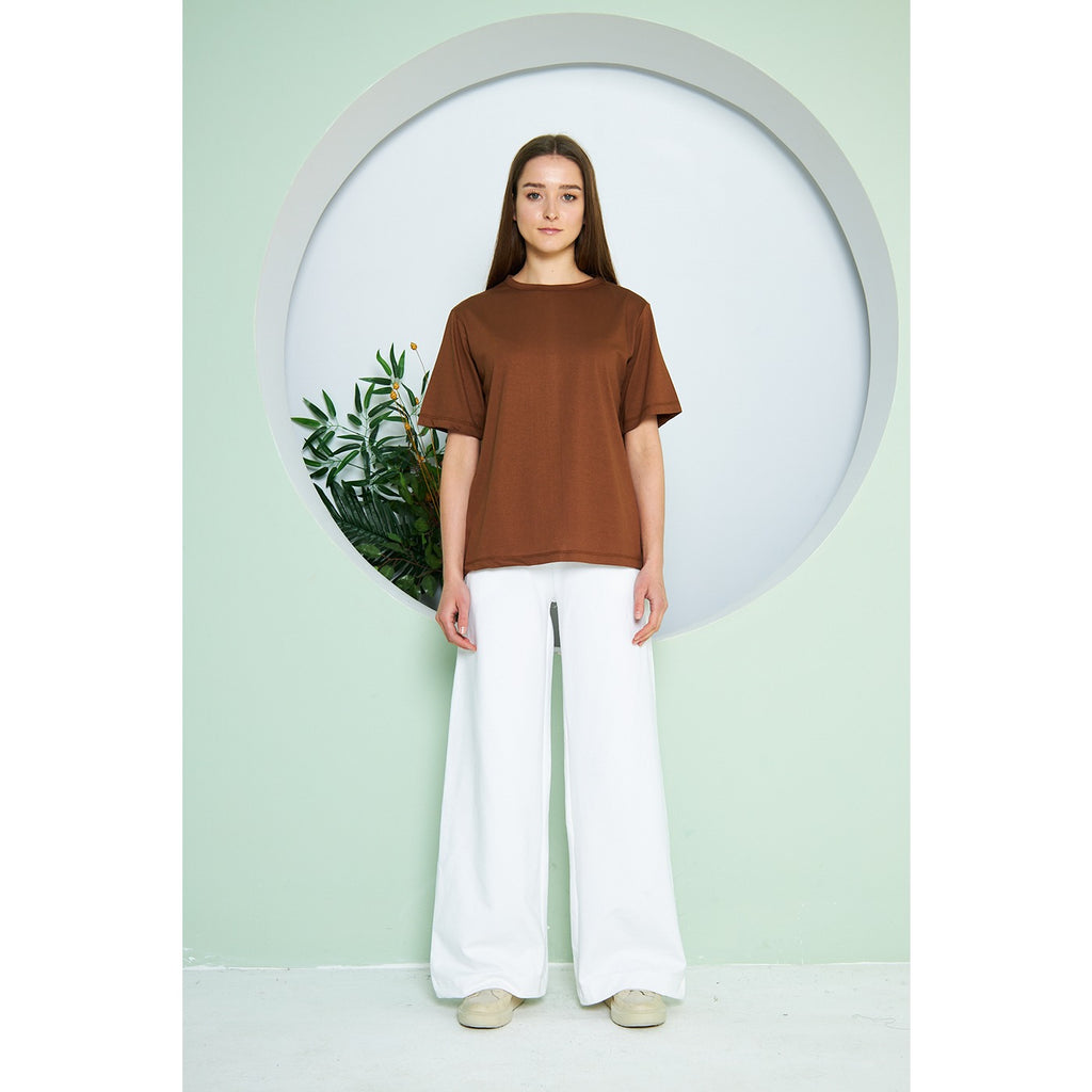 Brown Box Fit Oversized Tee | Montivo Pakistan