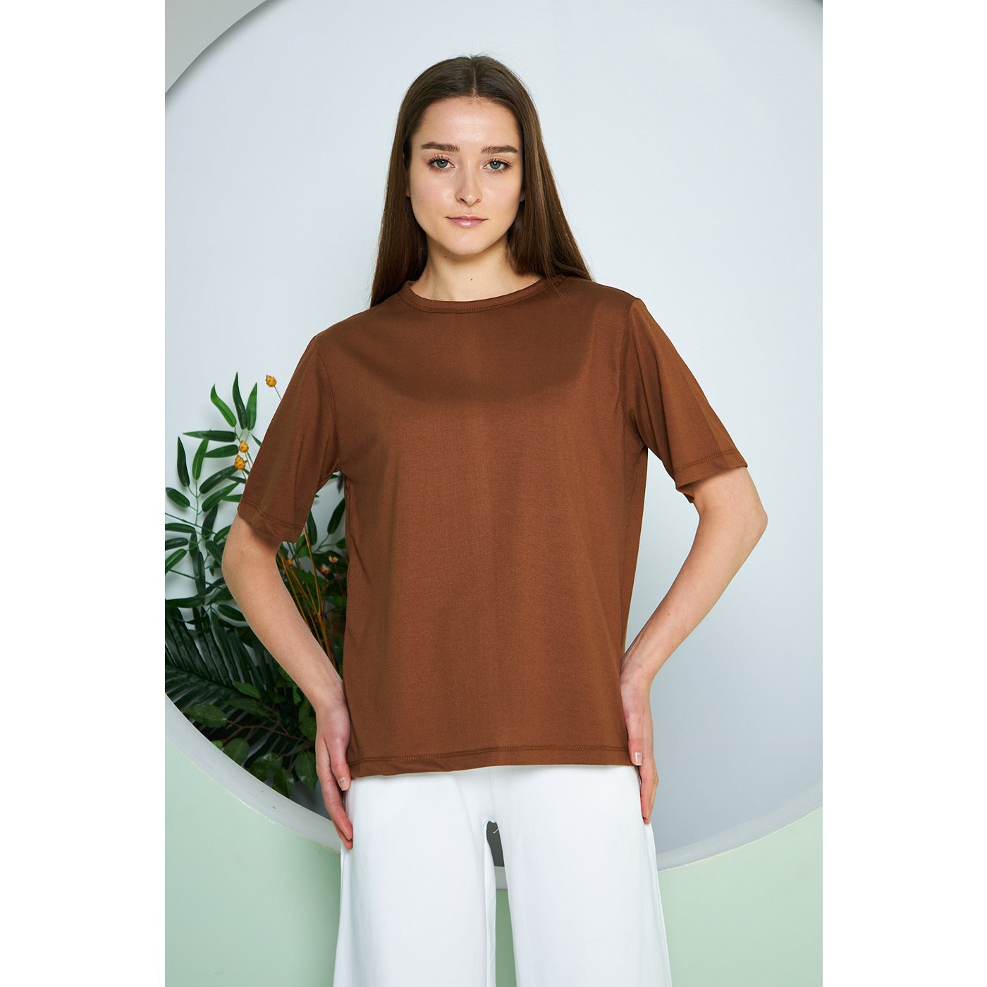 Brown Box Fit Oversized Tee | Montivo Pakistan