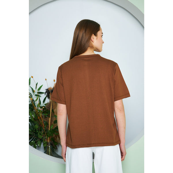 Brown Box Fit Oversized Tee | Montivo Pakistan