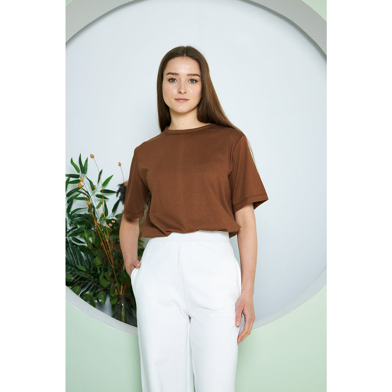 Brown Box Fit Oversized Tee | Montivo Pakistan