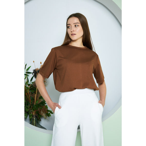 Brown Box Fit Oversized Tee | Montivo Pakistan