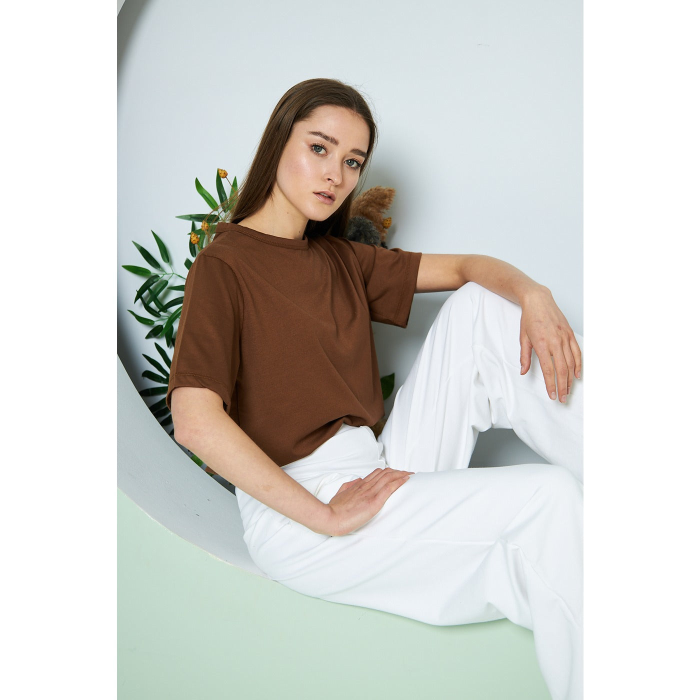 Brown Box Fit Oversized Tee | Montivo Pakistan