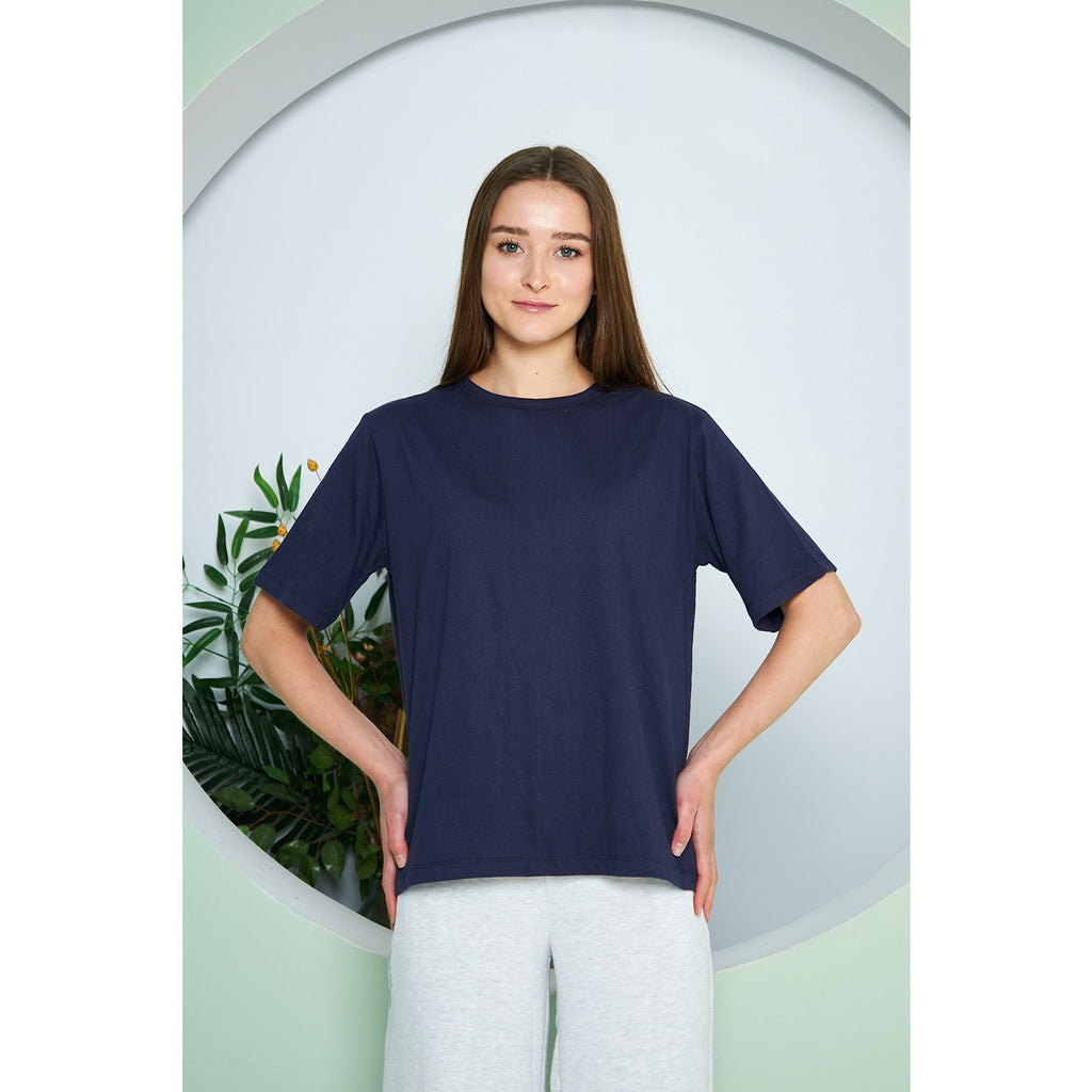 Navy Box Fit Oversized Tee | Montivo Pakistan