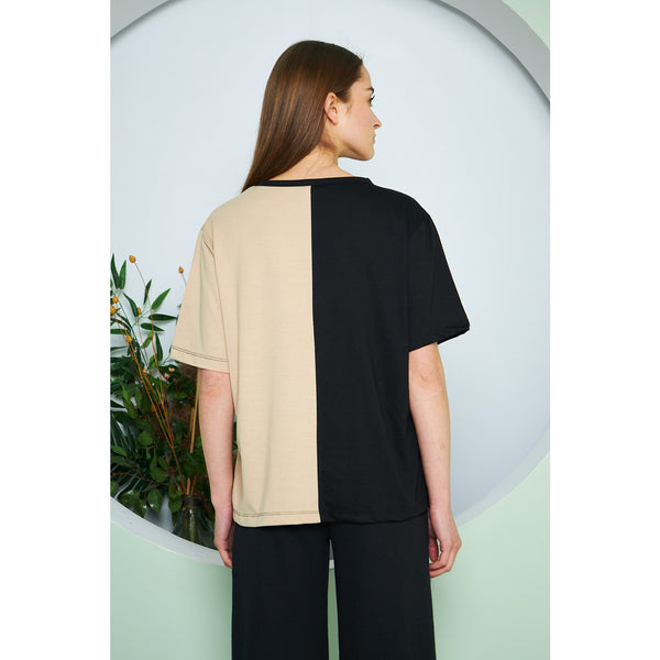 Brooklyn Two Tone Black Tee | Montivo Pakistan