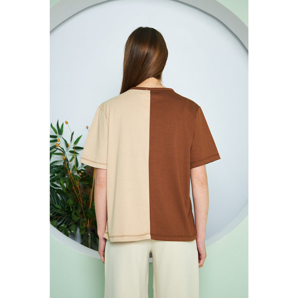 Brooklyn Two Tone Brown Tee | Montivo Pakistan