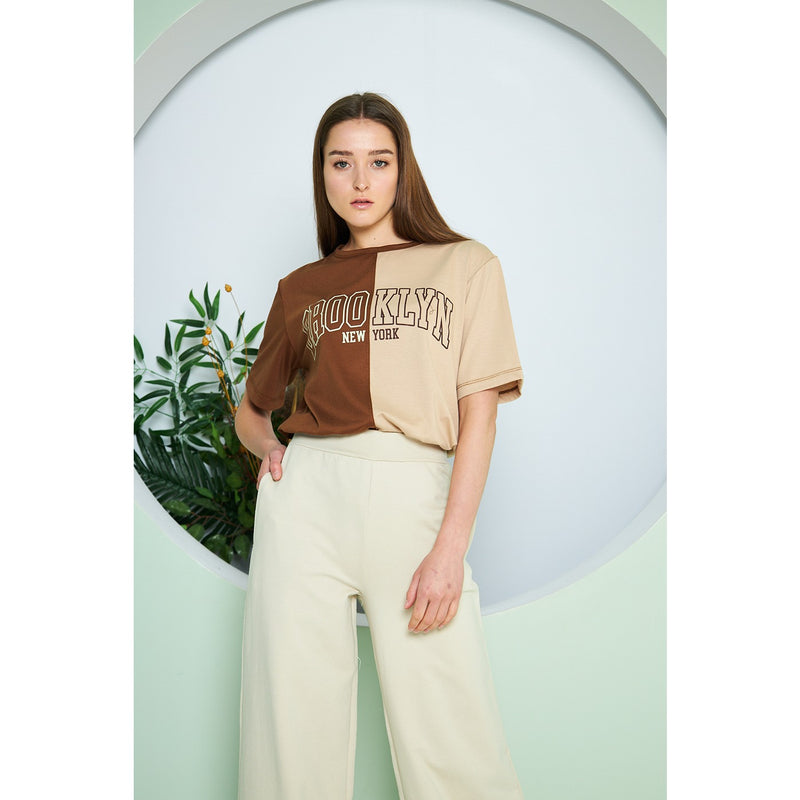 Brooklyn Two Tone Brown Tee | Montivo Pakistan