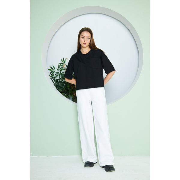 Black Oversized Cropped Tee | Montivo Pakistan