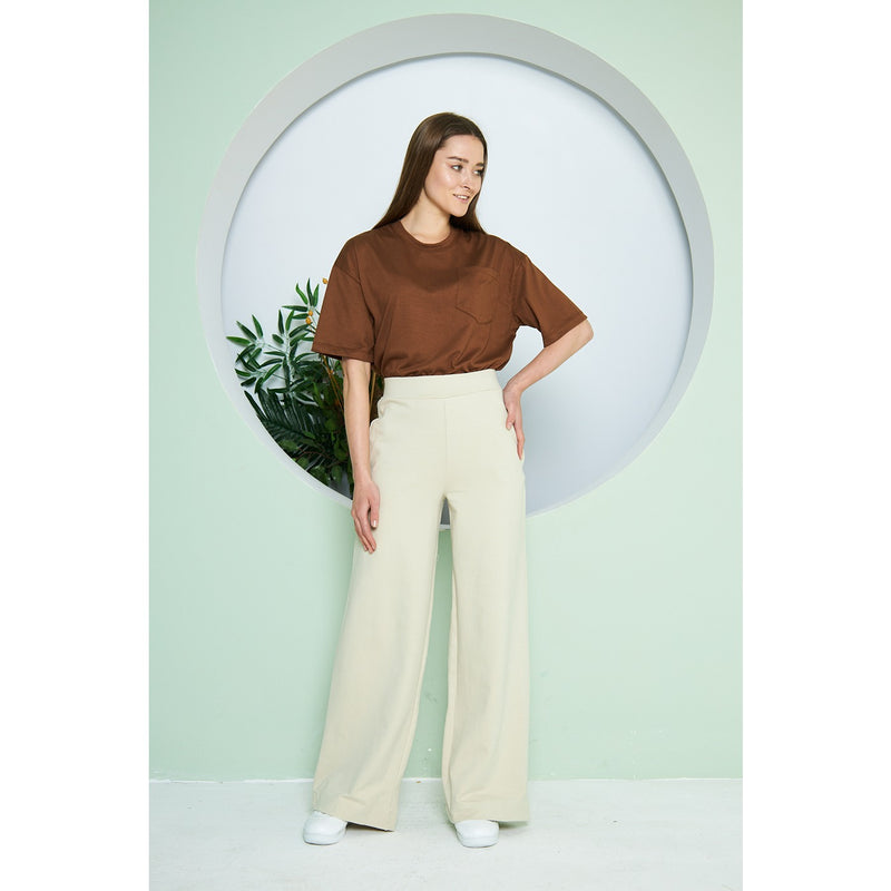 Brown Oversized Cropped Tee | Montivo Pakistan