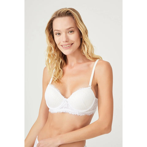 White Zeta Pattern Lingerie Set | Montivo Pakistan