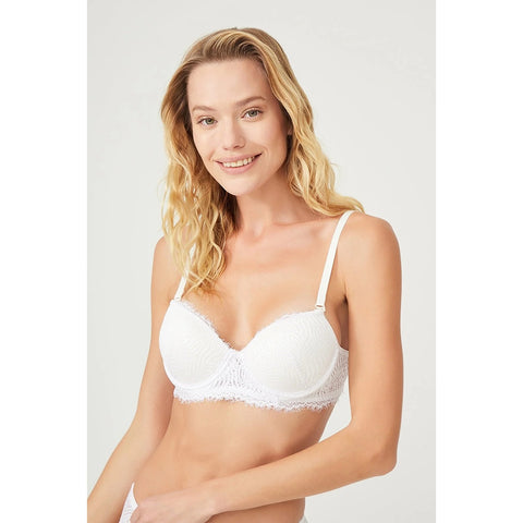 White Zeta Pattern Lingerie Set | Montivo Pakistan