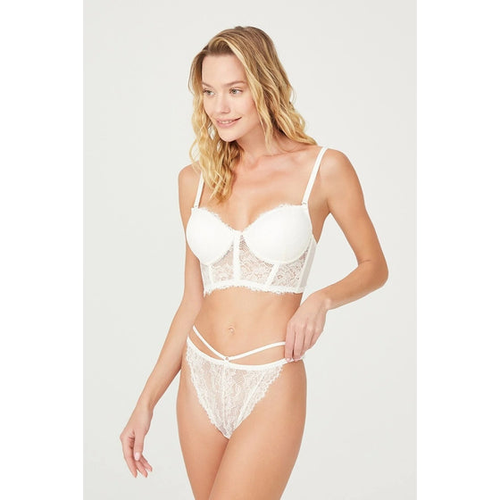 Ecru Lace Corset Lingerie Set | Montivo Pakistan