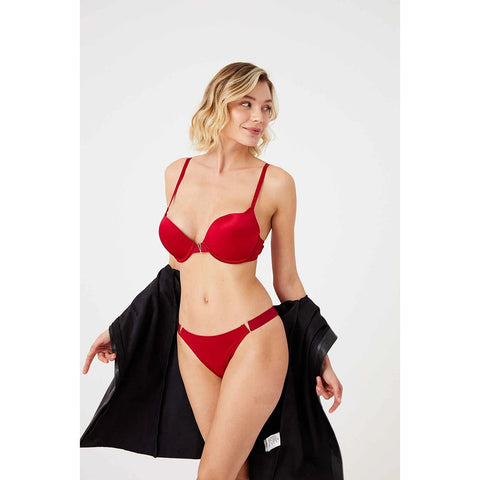 Red V Detail Soft Lingerie Set | Montivo Pakistan