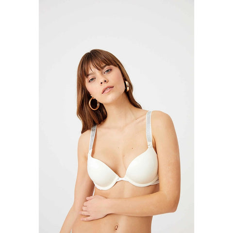Cream Double Push up Lingerie Set | Montivo Pakistan