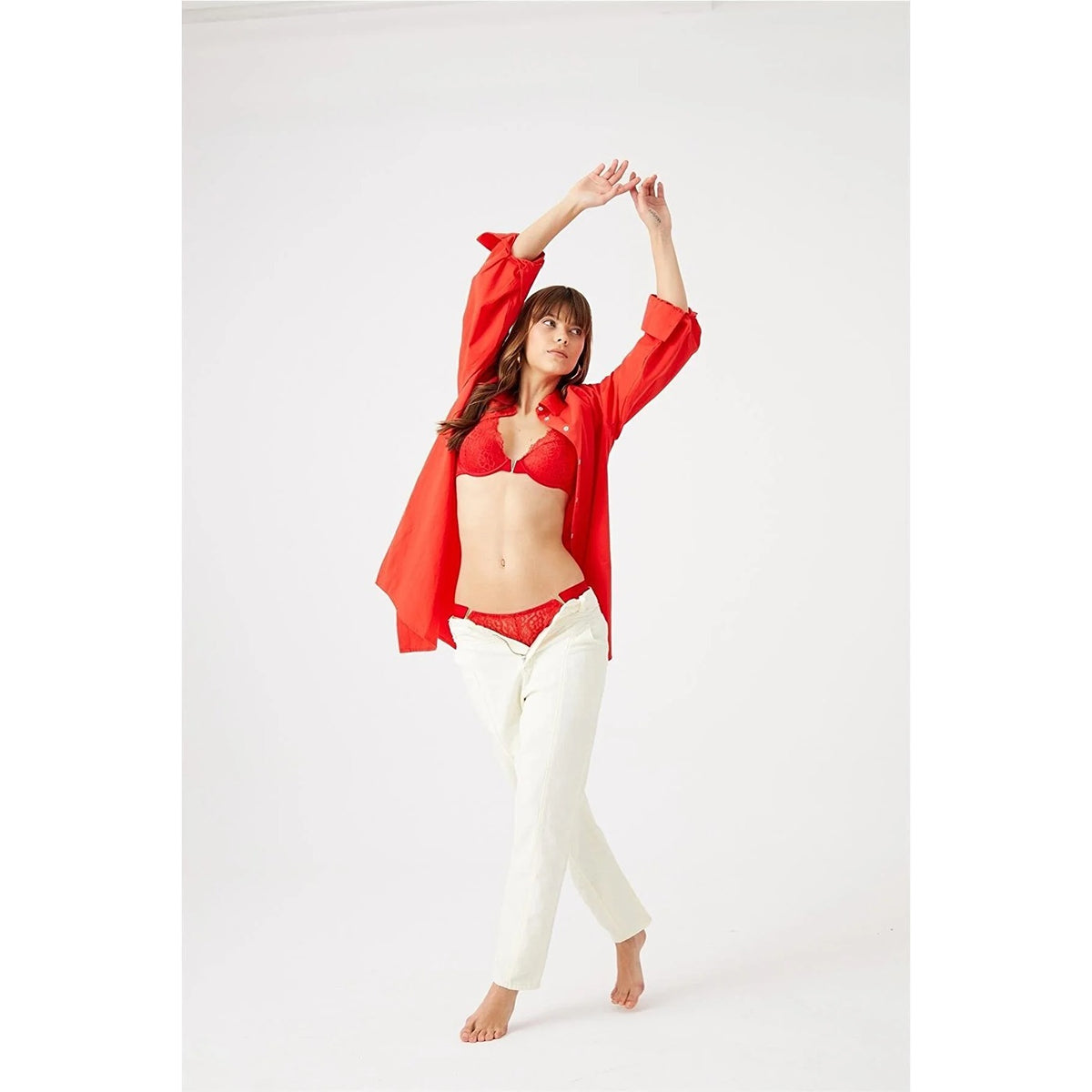 Bright Red Lace Soft Lingerie Set | Montivo Pakistan