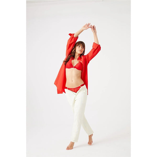 Bright Red Lace Soft Lingerie Set | Montivo Pakistan