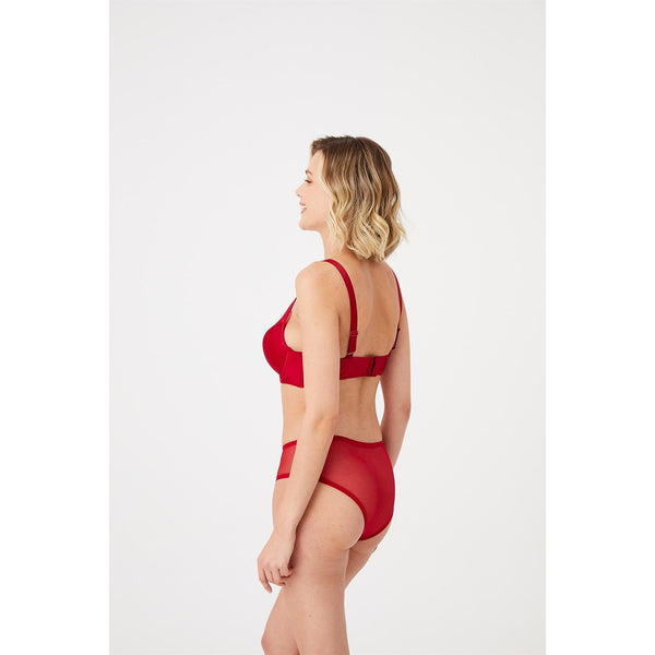Burgundy Tulle Top Lingerie Set | Montivo Pakistan