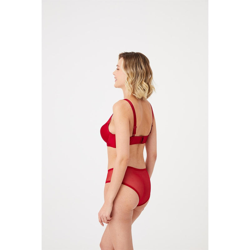 Burgundy Tulle Top Lingerie Set | Montivo Pakistan