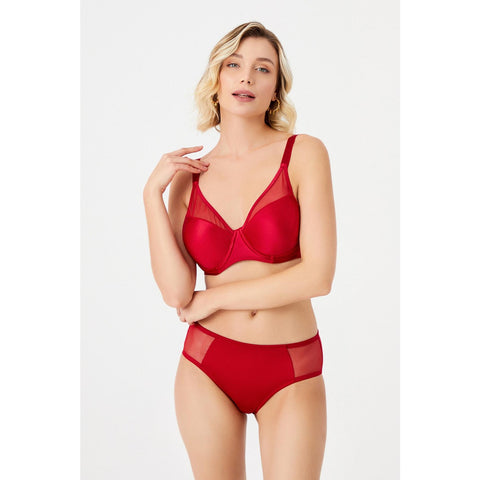 Burgundy Tulle Top Lingerie Set | Montivo Pakistan