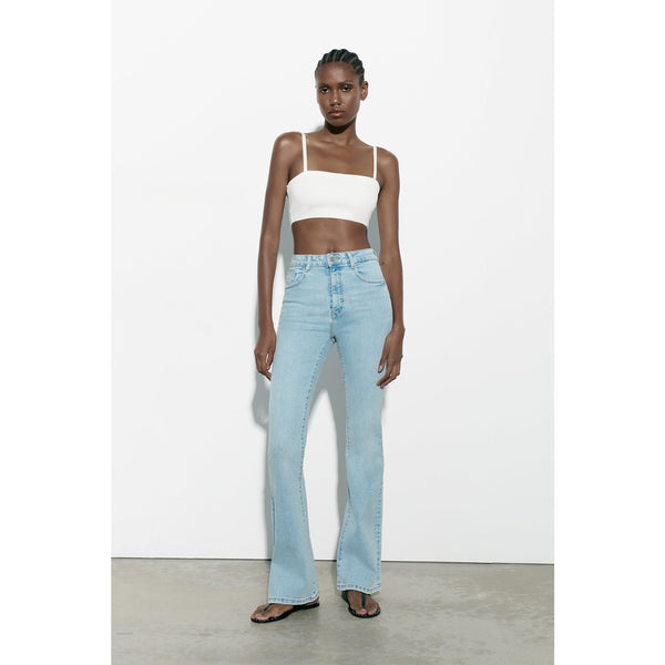 ZR High Waisted Light Blue Flare Jeans | Montivo Pakistan