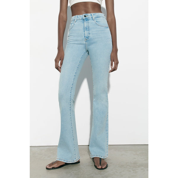 ZR High Waisted Light Blue Flare Jeans | Montivo Pakistan
