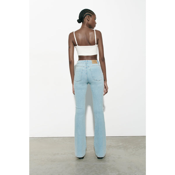 ZR High Waisted Light Blue Flare Jeans | Montivo Pakistan